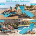 thumbnail image 5 of Gymax Tanning Chair w/ Face & Arm Holes Folding Chaise Lounge Beach Chair w/ Adjustable Backrest Turquoise, 5 of 9