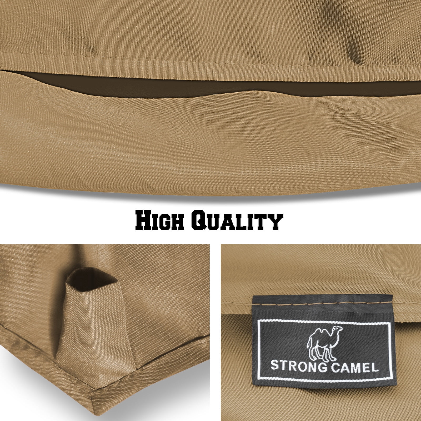 Sunrise 9ft 8 Ribs Outdoor, Patio Cantilever, Hanging Umbrella Cover Canopy, Replacement Cover Top, Tan (Cover Only, Umbrella Frame not Included)