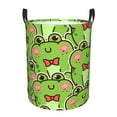 thumbnail image 2 of Uemuo Cute Green Frog Pattern Circular Laundry Hamper Basket with handles,Collapsible laundry basket,Large capacity laundry hamper,Laundry Organizer-Small, 2 of 8