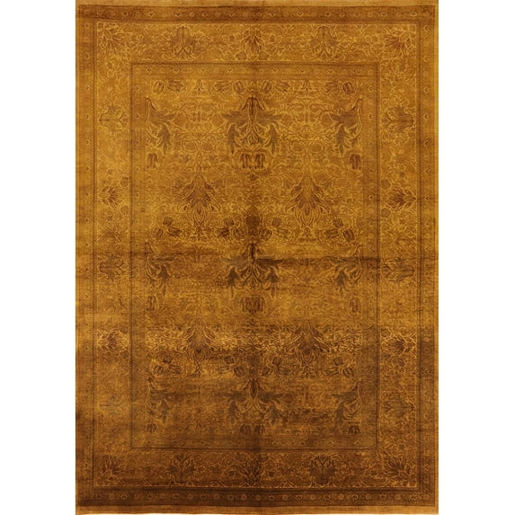 Ahgly Company Machine Washable Indoor Rectangle Industrial Modern Mahogany Brown Area Rugs, 8' x 10'