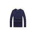 thumbnail image 1 of Qarigey Top básico para hombre, ropa interior cálida de otoño, Base para clima frío, ropa de Color sólido, Jersey informal de ocio, deportes, Camisetas L Espesar azul oscuro Qarigey  AP013161-18, 1 of 6