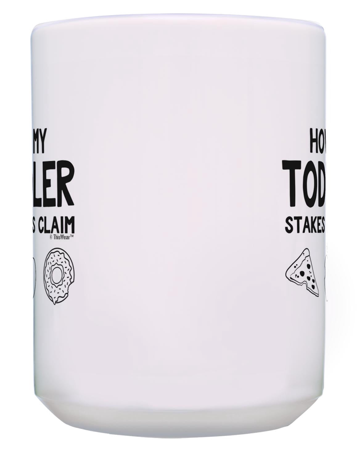 ThisWear New Parents Gifts Toddler Bitten Food 2 Pack Ceramic 15oz Coffee Mug Set White