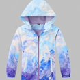 thumbnail image 2 of Afuyipoi Kids Gradient Hooded Jacket Windproof Waterproof Fleece Lined Zip Up for Boys Girls Size 4-12 Light Blue Size 9, 2 of 8