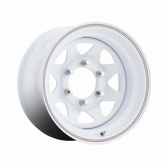 1 X Allied 310W White Spoke 16X8 6X5.50 108 Hub 0 Offset White Wheel Rim