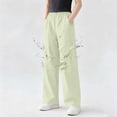 thumbnail image 2 of HAPIMO Girls Kids Multi Color Drapey Wide Leg Pants Elastic Waist Casual Trousers for Daily Wear Green 7 Years, 2 of 7