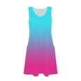 thumbnail image 6 of Fashion SMihono Womens Summer Dresses 2025 Casual Loose Sleeveless V Neck Sundresses Boho Gradient Hawaiian Beach Dresses with Pockets Blue XL, 6 of 6