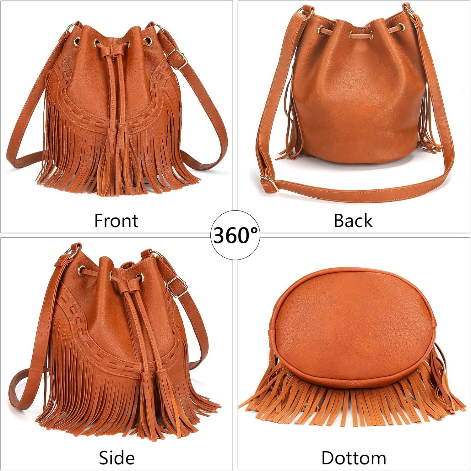 Boho Purses, Boho Bag, Black Fringe Purse, Western Purses for Women, Crossbody Bags for Women, Bucket Bags