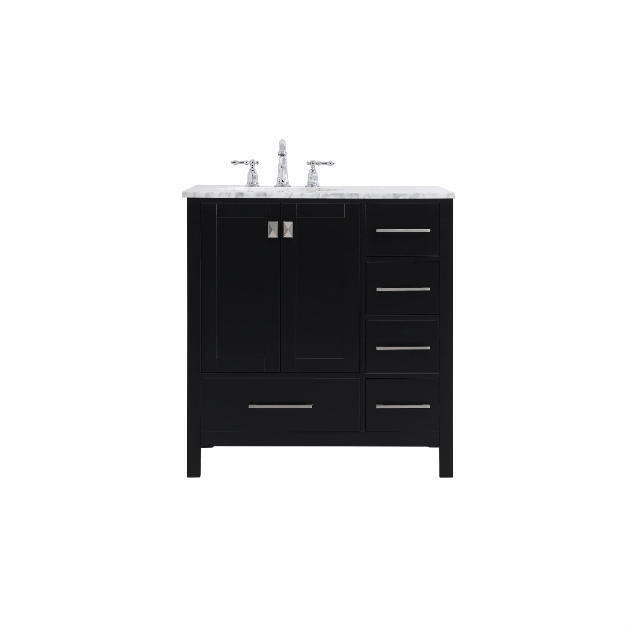 32 Inch Single Bathroom Vanity In Black Walmartcom Walmartcom