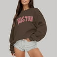 thumbnail image 2 of FINALGANG Women Versatile Sweatshirts Letter Print Long Sleeve O-Neck Oversized Outdoor Top Casual Pullover Adult Durable Sunsuit Clothes, 2 of 5