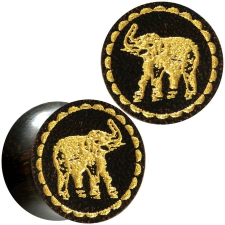 - Body Candy Organic Dark Tamarind Wood Yellow Honey Elephant Saddle Plug Set 9/16