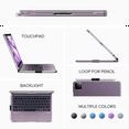 thumbnail image 5 of edaiser Swivel Keyboard Case Compatible with iPad Air 11 inch (M3/M2) 2025 & iPad Air 5th 4th Gen& iPad Pro 11-inch (4th-1st); Rotatable Cover with Pencil Holder, Trackpad, Backlit, Metallic Purple, 5 of 6