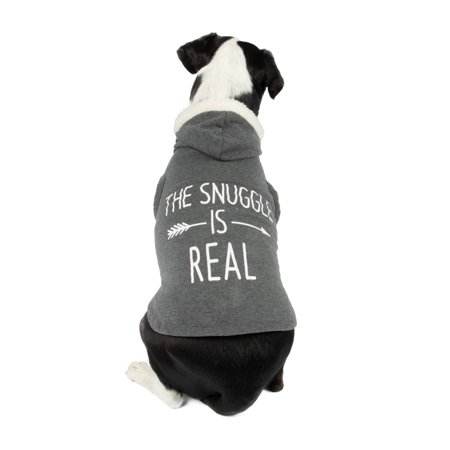 Vibrant Life  Holiday Dog Clothes  The Snuggle Is Real Dog Hoodie  Gray  M