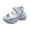 Silver, variant on Dressy Sandals Women Odoly Womens Sandals Women's Fashion Casual Spring And Summer Solid Color Print Comfortable Breathable Round Toe Open Toe Thick Bottom Wedge Heel Sandals Silver