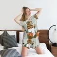 thumbnail image 5 of Bingfone Gnome Holding A Pumpkin Print Pajamas Sets for Women Soft Short-Sleeved Pjs with Lounge Shorts Two Piece Sleepwear, 5 of 5