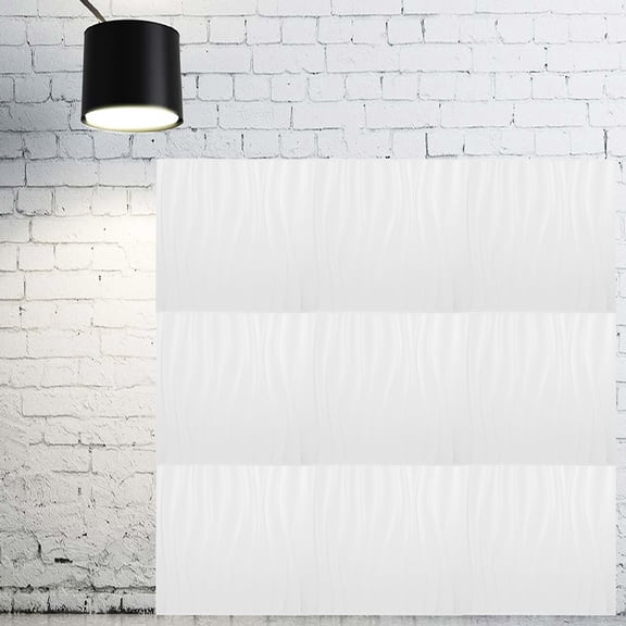 HONMEET Honmeet 3D Textured Wall Panels White PVC for Home Decor 3Pcs