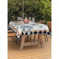 thumbnail image 2 of Outdoor Tablecloth with Umbrella Hole and Zipper, Fall Pumpkins Rectangle Table Cloth 52x70 Inch Waterproof Tablecloth, Teal Blue Grey Thanksgiving Black Plaid Polka Dot Picnic Table Cover for Patio, 2 of 7