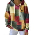 thumbnail image 1 of Breezora Chandail à Capuche Imprimé à Motif Moderne pour Femmes Automne Hiver Décontracté Confortable avec Design Mode Taille TG Rose Vif, 1 of 4
