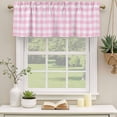 thumbnail image 3 of Pink Valances for Windows, Decorative Rod Pocket Window Valance Curtains, Country French Rustic Buffalo Plaid Modern Art Short Curtain Drapes for Kitchen/Bathroom/Living Room, 2 Panels, 42" W x 18" L, 3 of 8