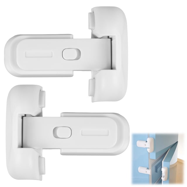 kurtrusly 2pcs Plastic Strong Viscosity Refrigerator Door Lock Ensures Security And Safety Safe And Convenient White+2pcs
