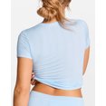 thumbnail image 2 of Delimira Natrelax Short Sleeve Sleep Tee for Women Modal Ribbed Sleepwear Summer Basic Slim Fit, 2 of 5
