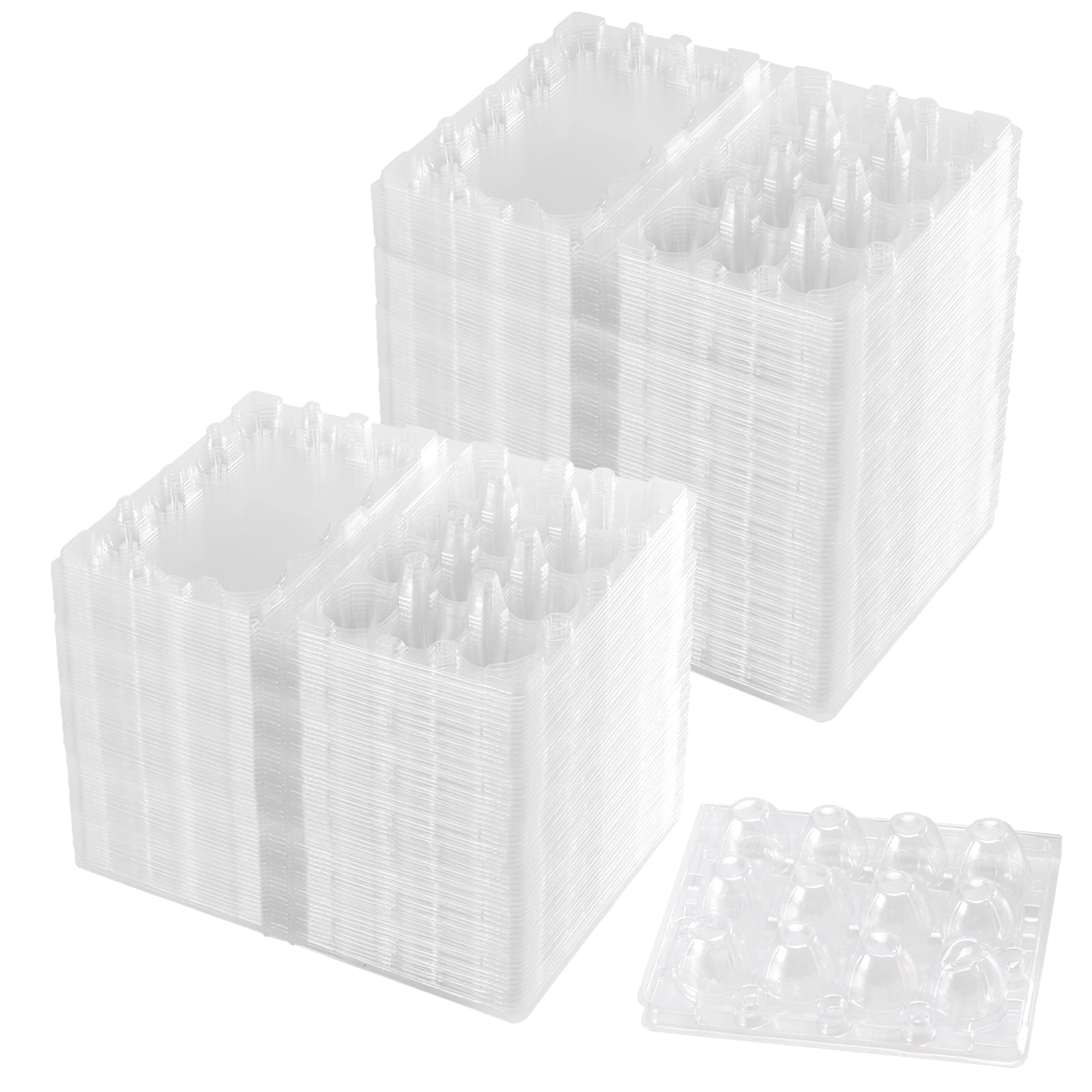 SEUNMUK 100 Pack 12 Grids Quail Egg Cartons, Clear Plastic Quail Eggs Holders for Small Quail Eggs, Pigeon Eggs