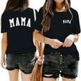 thumbnail image 2 of Charella Shirts for Women Summer Tops Letter Print Graphic Short Sleeve Tee Summer Basic Crew Neck Casual Loose Tops (L, Black), 2 of 6