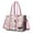 Husky And Pink, variant on Teacher Tote Bag,Labrador Dogs with Pioneer Flower Teacher Utility Tote Bag,Large Work Tote Bags for Women with Multiple Pockets,Top Zipper Closure,13.8x10.6x6.7 Inch