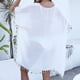 thumbnail image 5 of Puntoco Vestido De Manga Corta Con Cuello En V, Vestido De Playa De Verano Para Mujer Con Aberturas De Patchwork Blanco, 5 of 8