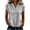 Gray, variant on Women's Textured Notched Blouse Collar Half Button Shirt Scalloped Lace Trim Cuff Tops Office Casual Work Shirts Navy,2xL
