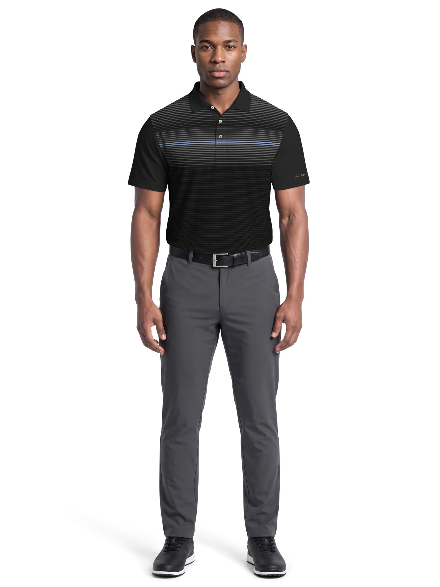 Ben Hogan Performance Men's & Big Men's Fading Stripe Front Panel Short Sleeve Golf Polo Shirt, Sizes S-4XLT