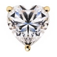 thumbnail image 2 of 14K Solid Yellow Gold Stud Earrings | Heart Cut Cubic Zirconia | Screw Back Posts | 1.5 CTW | With Gift Box, 2 of 9