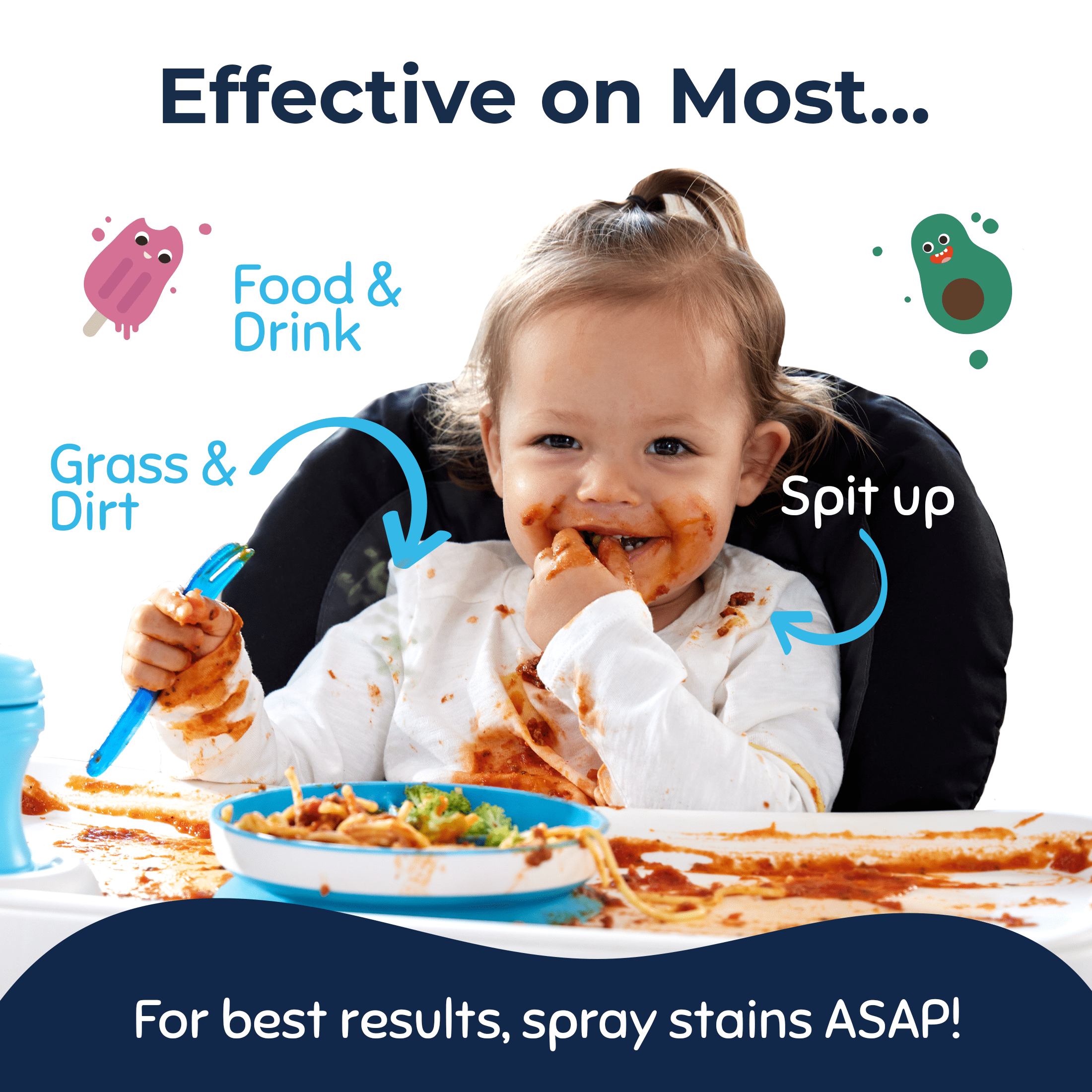 (3 pack) Miss Mouth's Messy Eater Stain Treater Spray for Baby & Kids – 16 fl oz – Newborn & Baby Essentials – Stain Remover for Food, Grease, Coffee & More – Gentle on Laundry, Fabric & Underwear