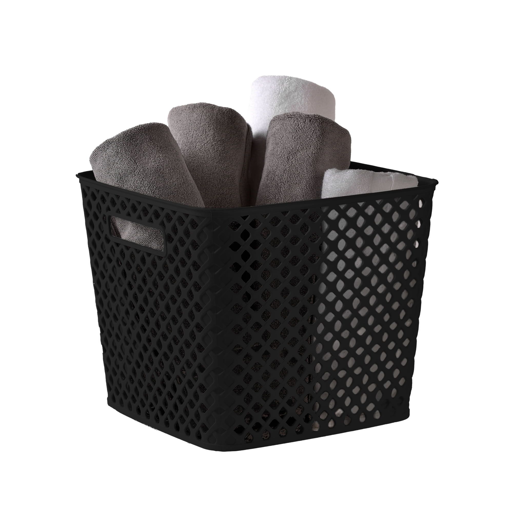 Cube Deco Basket Black, Pack of 4
