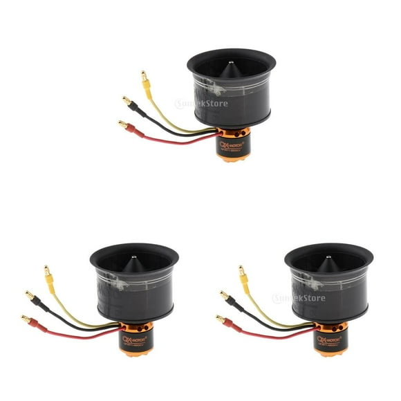 Ventilador de conducto de 3 paquetes de , motor sin escobillas cuchillas para accesorios EDF CW Hugo Ventilador de conducto de 50 mm QF2611 4600KV