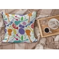 thumbnail image 2 of Music Fluffy Throw Pillow Cushion Cover, Colorful Instruments Bass Guitar Rock Microphone Trumpet Saxophone Jazz Party Theme, Decorative Square Accent Pillow Case, 20" x 20", Multicolor, by Ambesonne, 2 of 5