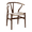 Ash Wood + Walnut, variant on Polynices Wishbone Dining Chair, Solid Ash Wood Y Chair, Handwoven Paper Cord Seat, Fully Assembled, Natural Ash Frame/Natural Cord, 1-Pack