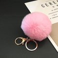 thumbnail image 3 of LLavero de piel de conejo Artificial para mujer, llavero con bola de felpa esponjosa, decoración para llaves de coche, bolso de mano, 3 of 5