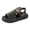 Black, variant on Womens Platform Sandals Fashion Pattern Leather Open Toe Cutout Summer Dress Shoes Comfortable Footbed Walking Shoes Red Size 6