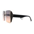 thumbnail image 3 of Womens Glitter Luxe Rimless Chic Butterfly Designer Sunglasses Black Peach Smoke, 3 of 4