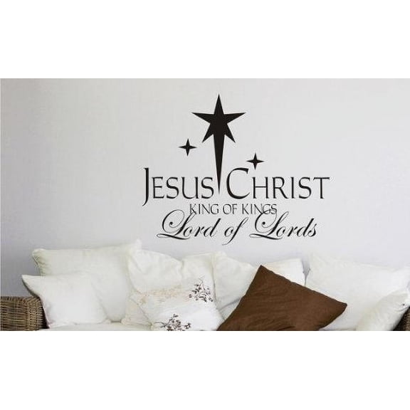 Decal ~ Christmas Decal ~ JESUS CHRIST KING OF KINGS ~ CHRISTMAS WALL OR WINDOW DECAL, 13" x 16"