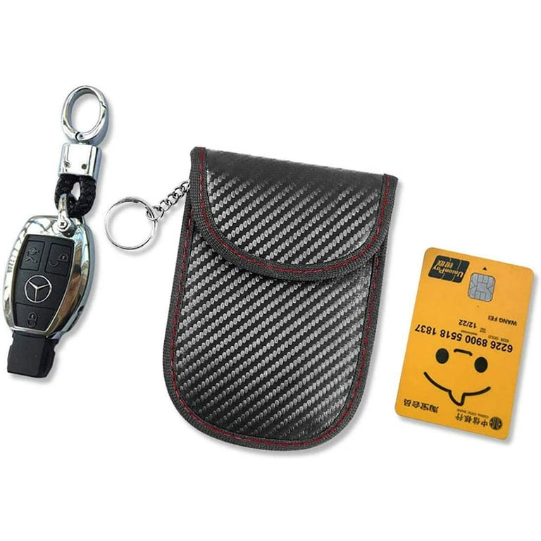 Faraday Key Fob Bag(2 Pack), Signal Blocking Key Fob case, RFID Key Fob  Protector Pouch,Anti-Theft RFID Blocking Cage for Keyless Car Key(Carbon  Fiber Fabric) 