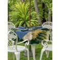 thumbnail image 2 of Outdoor Tablecloth with Umbrella Hole and Zipper, Green Christmas Tree Round Table Cloth 54 Inch Waterproof Tablecloth, Xmas Tree Winter Snowflake Picnic Table Cover for Patio Camping, 2 of 7