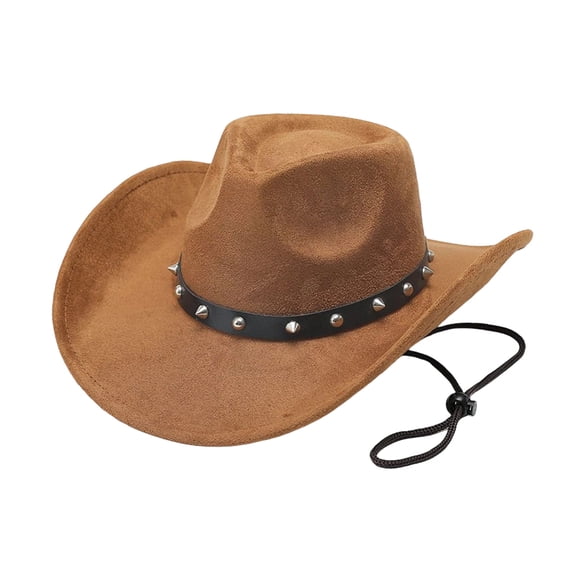 MMJ Western Cowboy Hat Big Brimmed with Windproof Rope for Men Women Outdoor