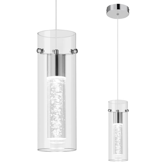 Deyidn Pendant Ceiling Light Fixture, Integrated Led and Premium Bubble Glass, for Kitchen Island, Hallway, Entryway, Passway, Dining Room, Bedroom, Balcony Living Room
