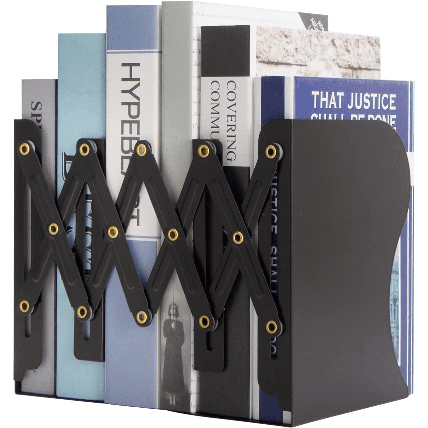 Yapicoco Adjustable Book Ends, Metal Bookends for Heavy Books, Desk