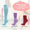 thumbnail image 3 of 3 Pairs Slouch Socks for Women, Soft Extra Long Scrunch Knee High Sock, Bulk Pack, White, One Size, 3 of 9