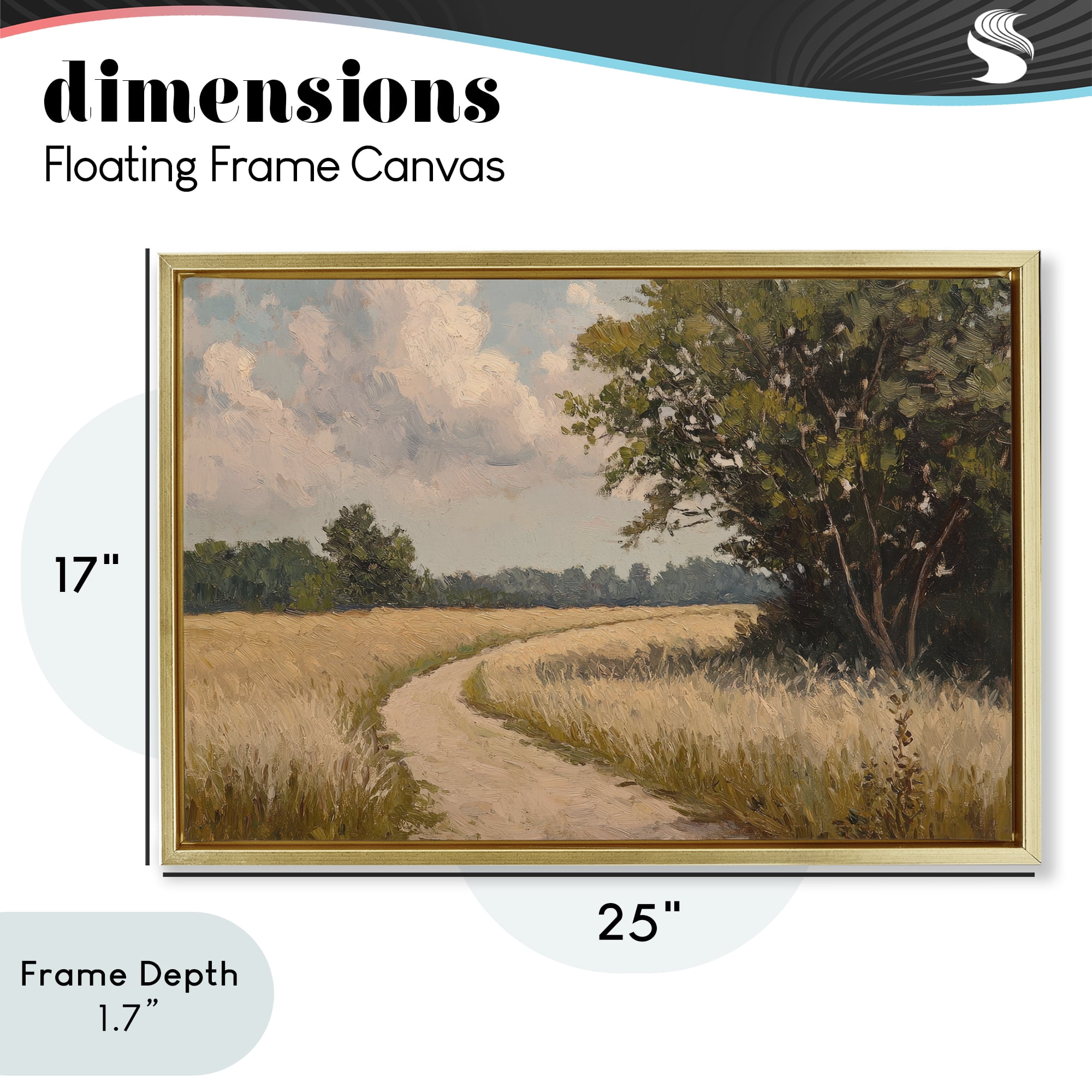 Stupell Industries Peaceful Thinking Path Gold Framed Floater Canvas Wall Art, design by Petal Prints Design