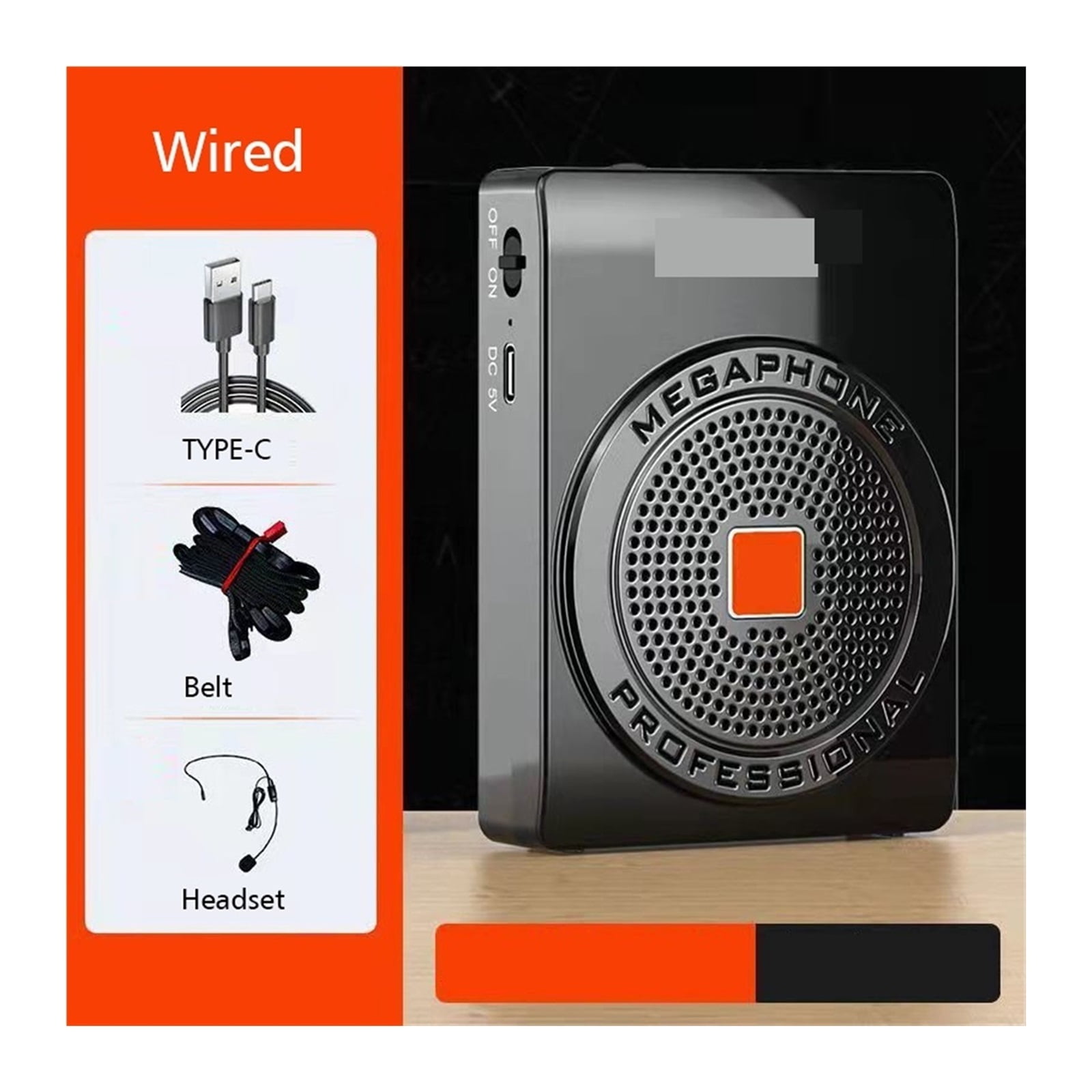 Loudspeaker Teacher Teaching Wired Headset Outdoor Guide Mini Waist Microphone Blue-tooth Speaker High Power Mmicrophone ,Wide Coverage Area