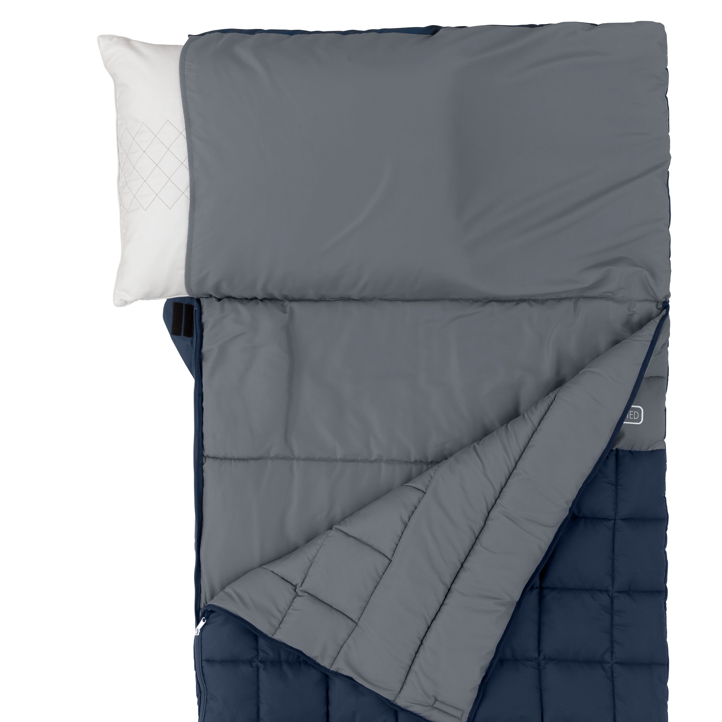 Ozark Trail 40F Weighted Adult Sleeping Bag – Navy & Gray (Size 95 in. x 34 in.)
