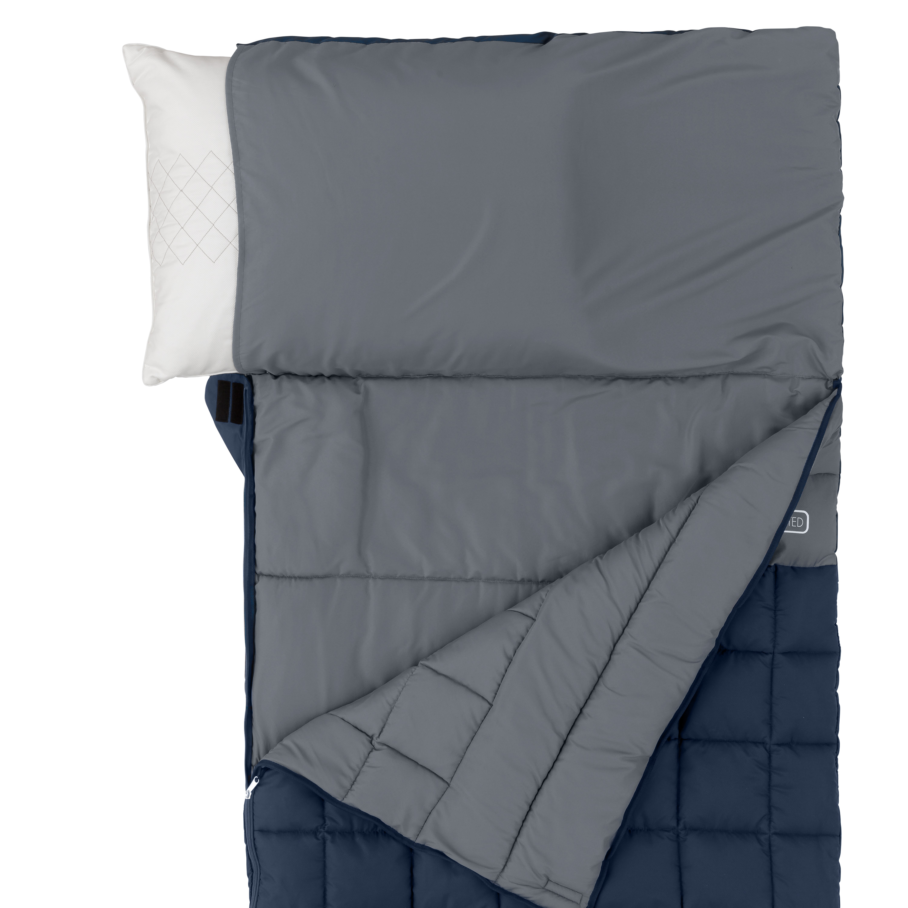 Ozark Trail 40F Weighted Adult Sleeping Bag – Navy & Gray (Size 95 in. x 34 in.) - image 3 of 12